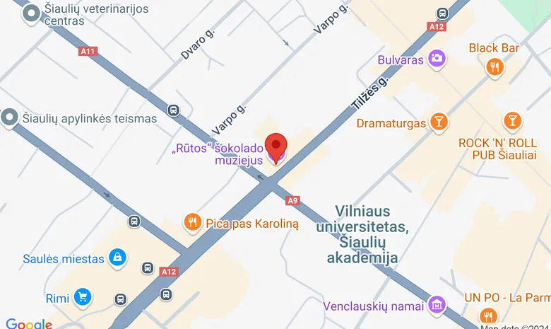„Rūtos“ kavinė žemėlapis