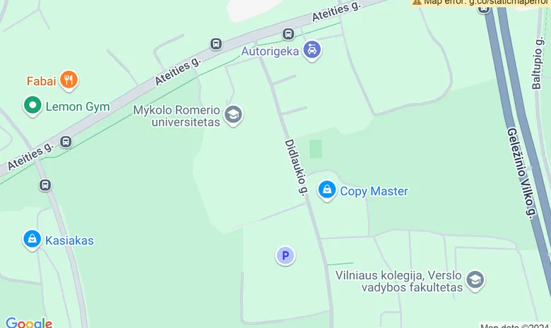 Mykolo Romerio universiteto sporto salė žemėlapis