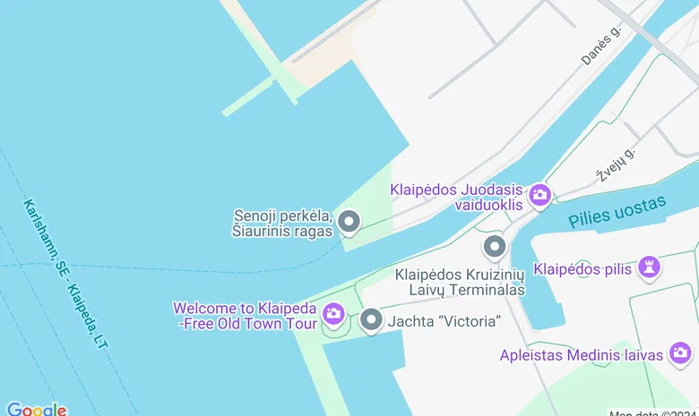 Keleivinis keltas "Nida" , Šiaurinis ragas žemėlapis