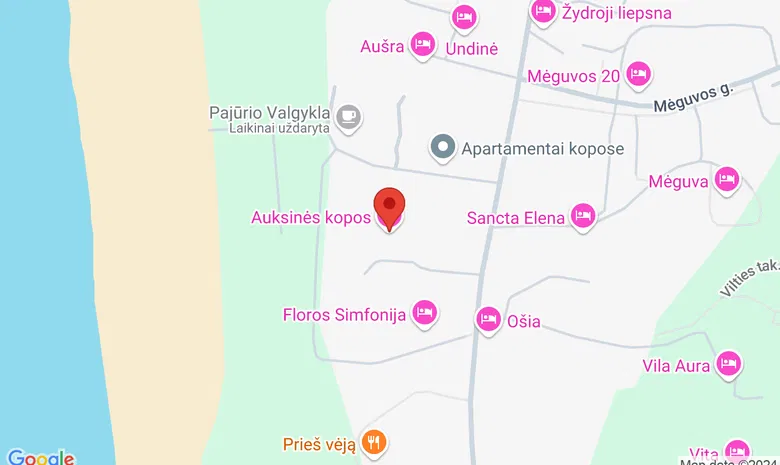 Auksinės Kopos žemėlapis