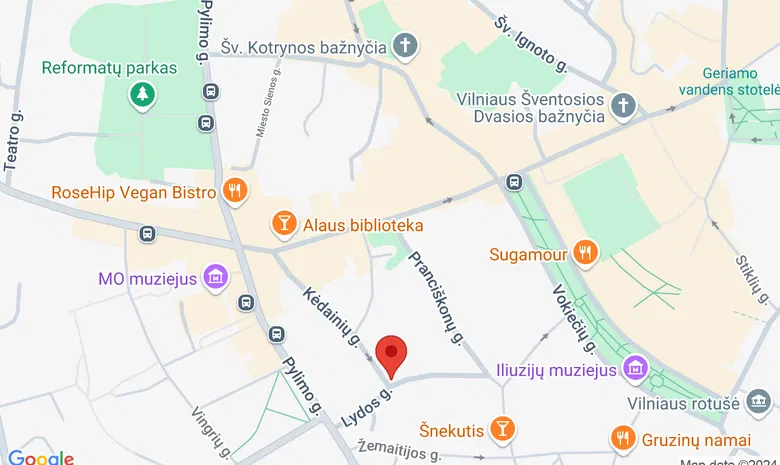 Pranciškonų vienuolynas žemėlapis