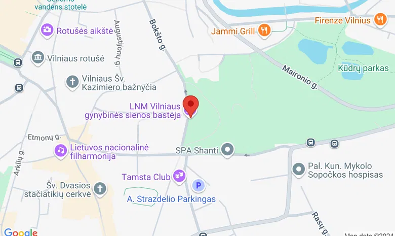 Vilniaus gynybinės sienos bastėja žemėlapis
