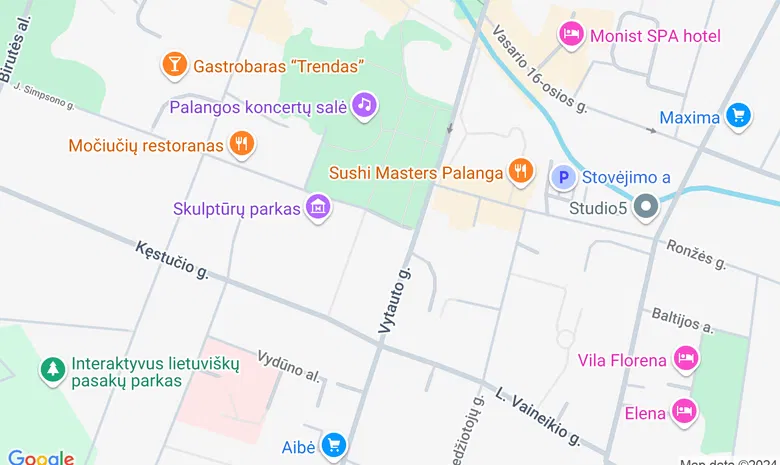 Kultūrinė pieva „I Love Palanga“ žemėlapis