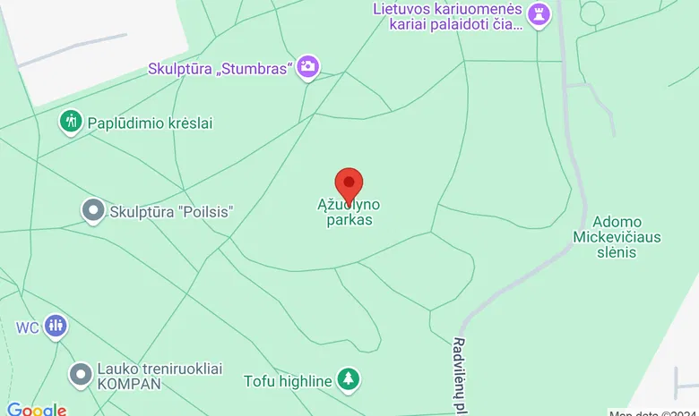 Kauno ąžuolynas žemėlapis