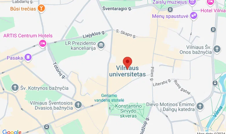 Vilniaus Universiteto Mažoji aula, Universiteto g. 3, Vilnius žemėlapis