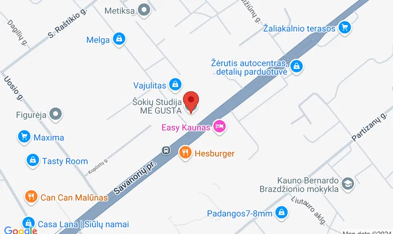Šokių studija "Me Gusta" žemėlapis