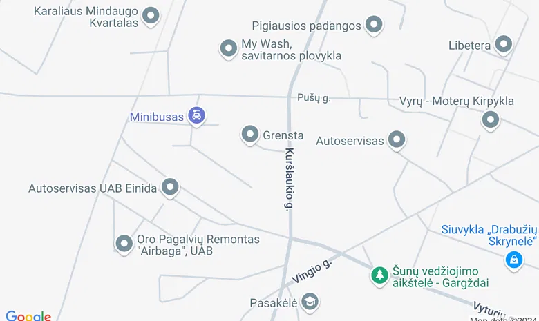 Garždų parko Minijos slėnis žemėlapis