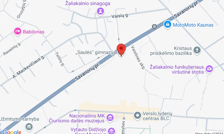Kauno "Saulės" gimnazija žemėlapis