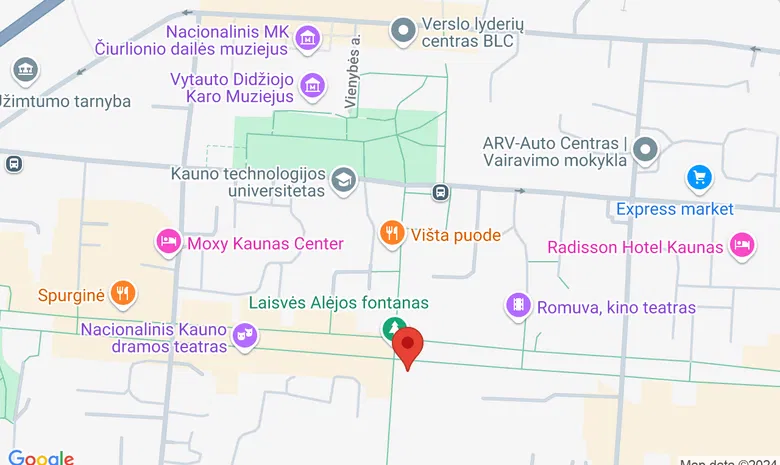 Kauno „Pieno centro“ rūmai žemėlapis