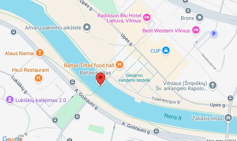 prie Baltojo tilto, Vilnius žemėlapis