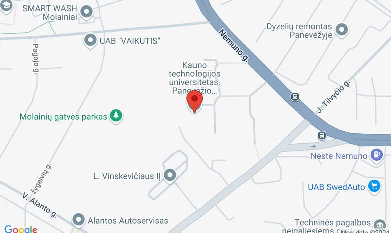 KTU Panevėžio technologijų ir verslo fakulteto stadionas žemėlapis