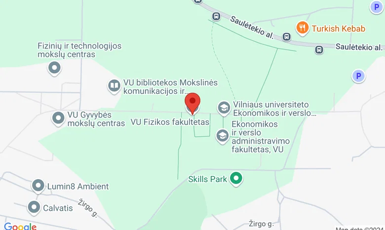 Saulėtekio al. 9, Vilnius, Fizikos Fakultetas, 213 auditorija žemėlapis