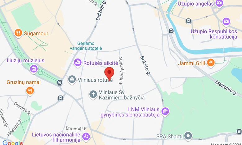 Vilniaus jėzuitų gimnazija žemėlapis