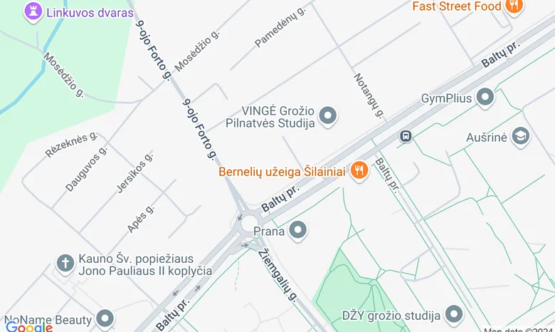 Privatus klubas Kauno mieste žemėlapis