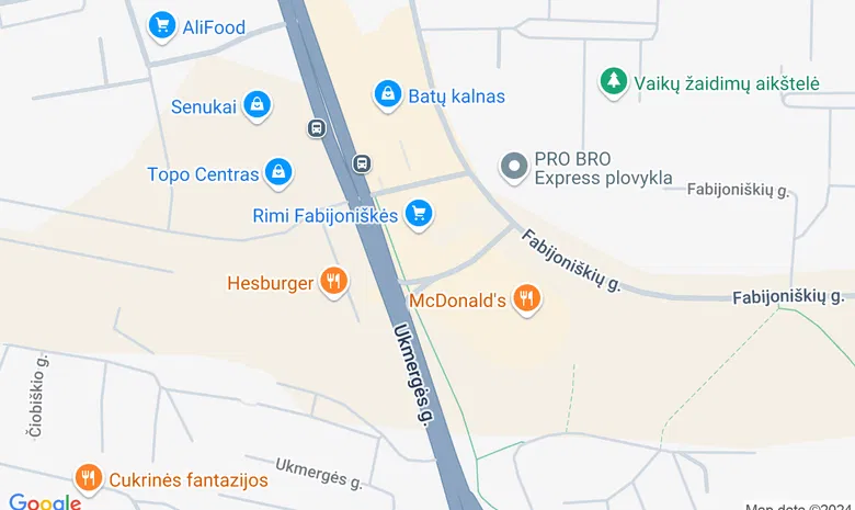 OlyBet Sporto Baras žemėlapis