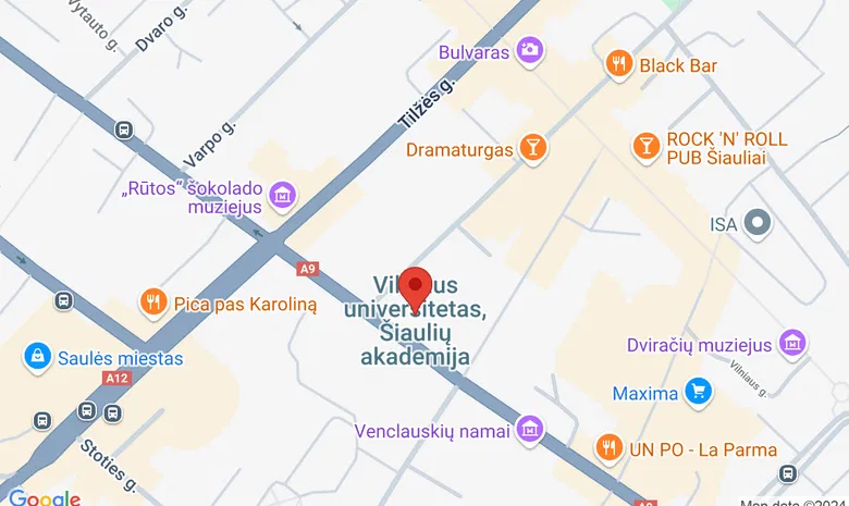 Šiaulių Universiteto sporto salė žemėlapis