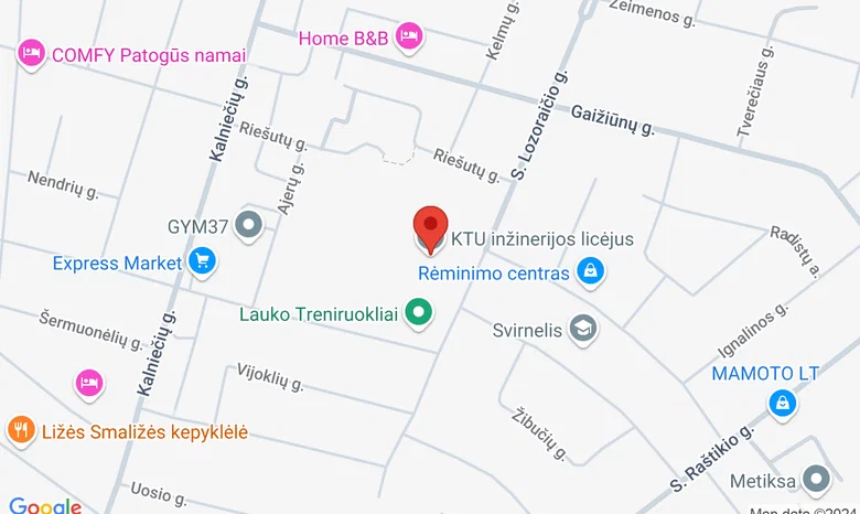 KTU Inžinerijos licėjus žemėlapis