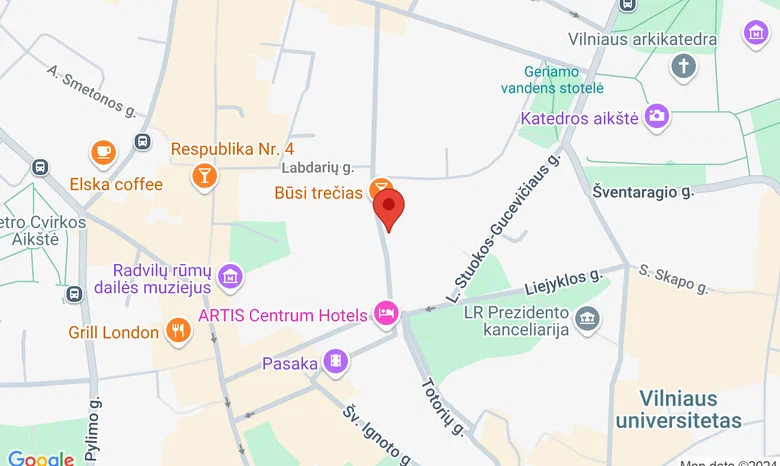 Senamiesčio menininkų galerija/dirbtuvė žemėlapis