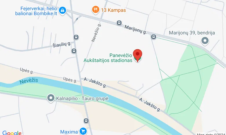 Aukštaitijos stadionas, A. Jakšto g. 1 žemėlapis