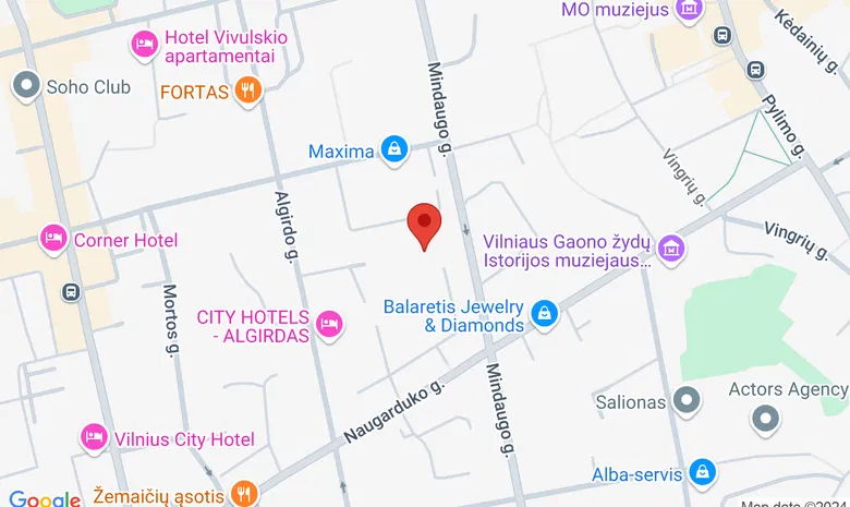 Žygio pradžia - Baltarusijos ambasada, Mindaugo g. 13, Vilnius žemėlapis