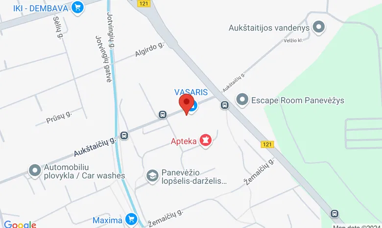 Restoranas "Vasaris" žemėlapis