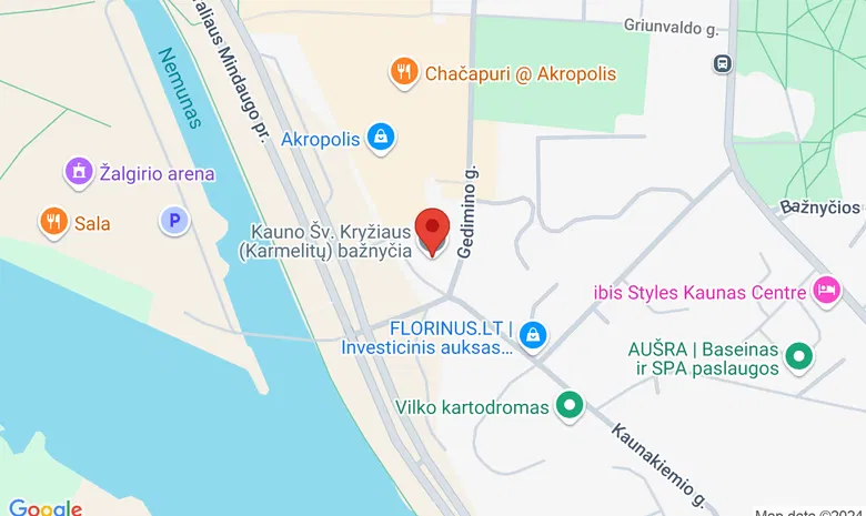 Šv. Kryžiaus Karmelitų bažnyčia  žemėlapis