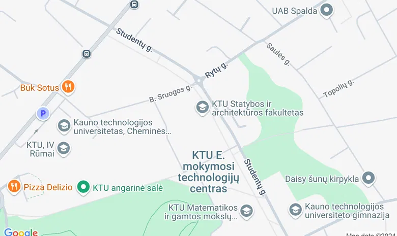 Kauno technologijos universitetas - KTU žemėlapis