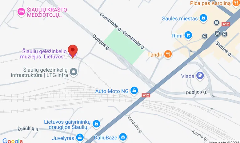Šiaulių geležinkelių muziejus žemėlapis