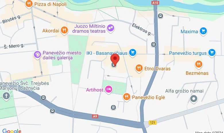 Panevėžio autobusų stotis žemėlapis