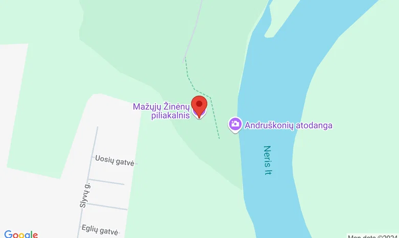 Mažųjų Žinėnų piliakalnis (Jonavos r., Kulvos sen.) žemėlapis