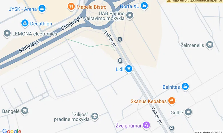 Prekybos centras "Grandus" žemėlapis