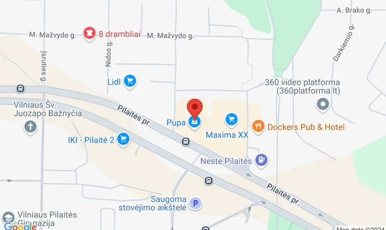 Prekybos centras PUPA žemėlapis