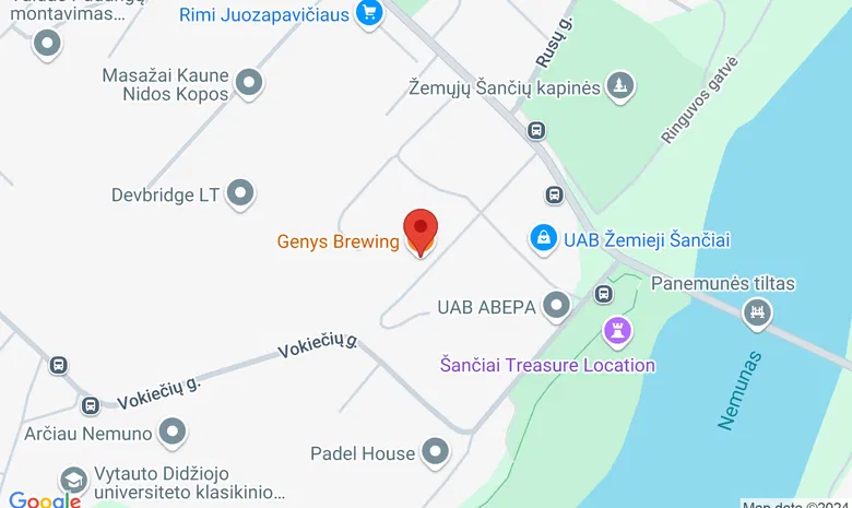 Genys Brewing Co. alaus darykla žemėlapis