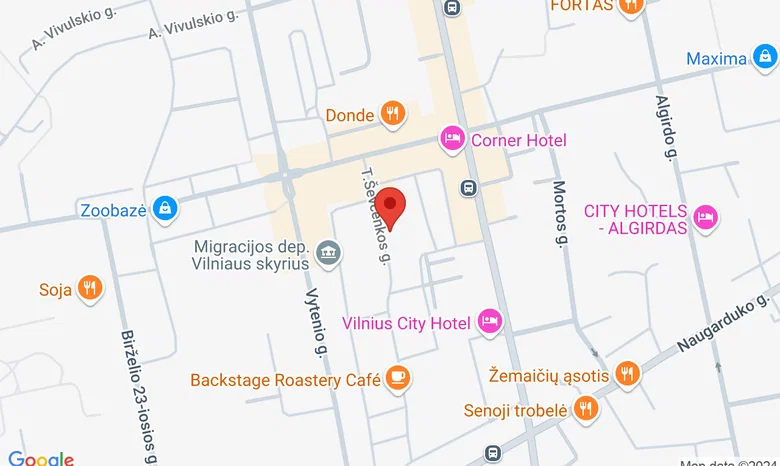 Galerija 555 (įėjimas iš vidinės kiemo pusės) žemėlapis