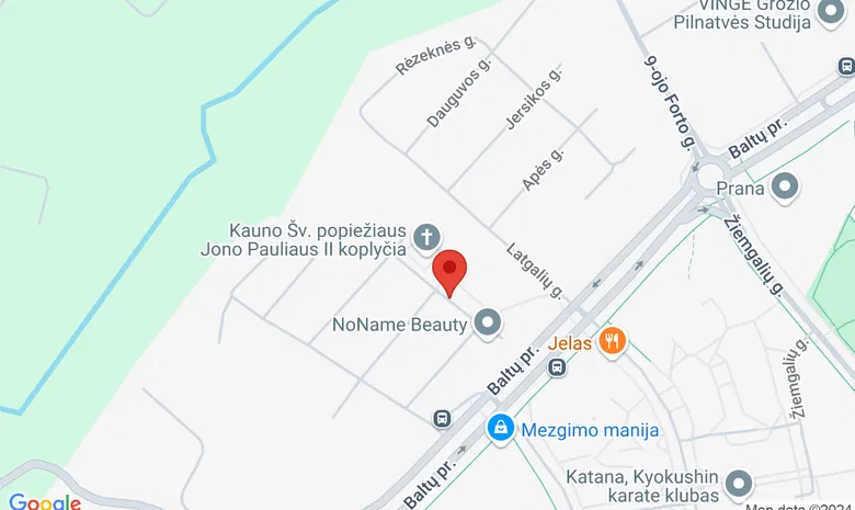 Kauno šv. Jono Pauliaus II parapijos koplyčia žemėlapis