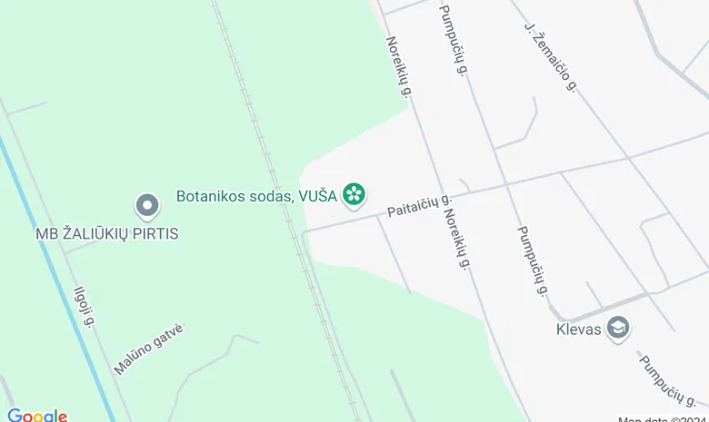 VU Šiaulių akademijos Botanikos sodas žemėlapis