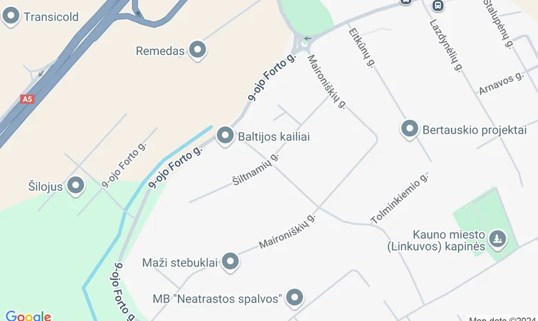 Kauno tvirtovės I fortas žemėlapis