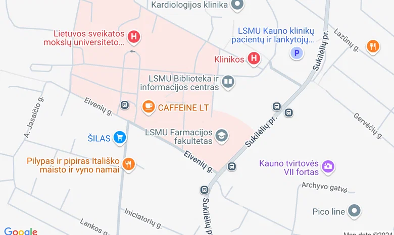 LSMU Naujausių farmacijos ir sveikatos technologijų centras žemėlapis