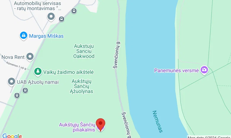 Auštųjų Šančių piliakalnis žemėlapis