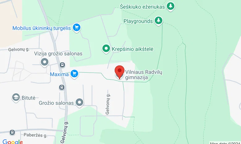 Vilniaus Radvilų gimnazija žemėlapis