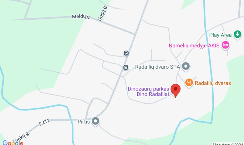 Dinozaurų parkas DINO.LT Radailiai žemėlapis
