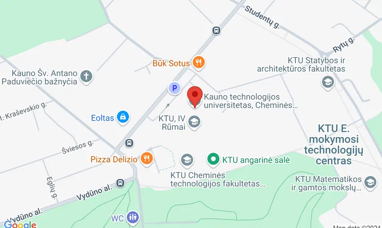 KTU Cheminės technologijos fakulteto sporto salė žemėlapis