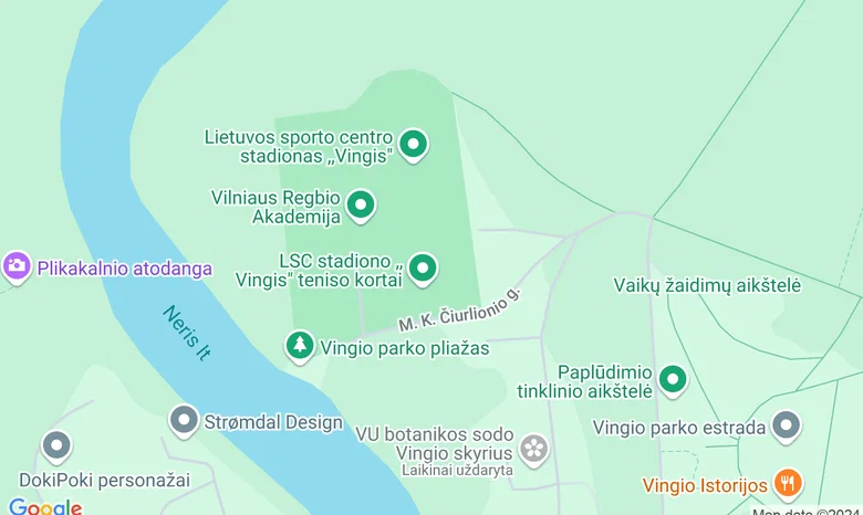 Vingio parko regbio stadionas žemėlapis