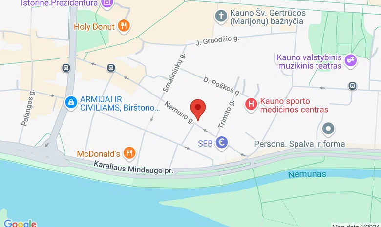 Kauno Senamiesčio progimnazija žemėlapis