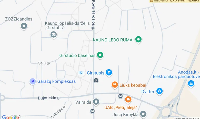 „Girstučio“ sporto kompleksas žemėlapis