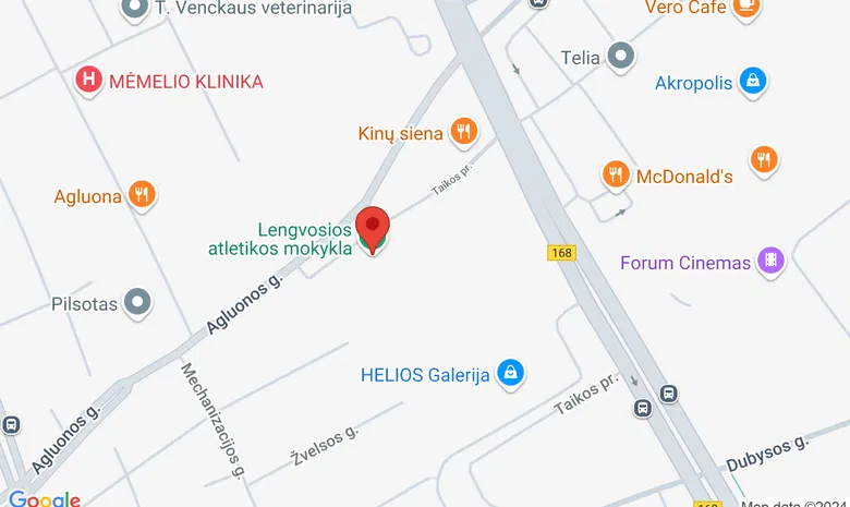 Klaipėdos lengvosios atletikos mokykla žemėlapis