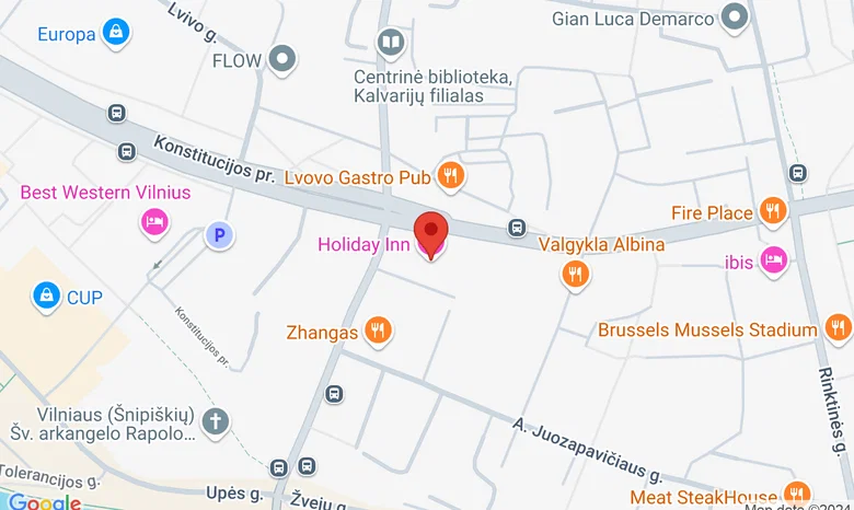 Viešbutis "Holiday Inn Vilnius" žemėlapis