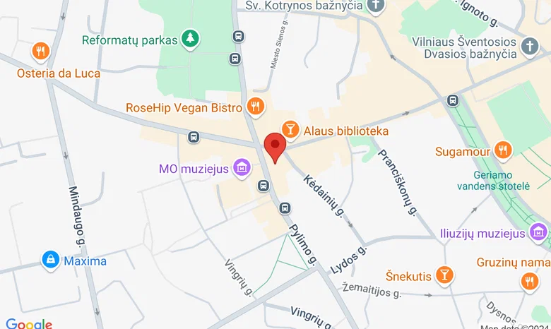VGTU Senamiesčio rūmų salė,  Pylimo g. 26 žemėlapis