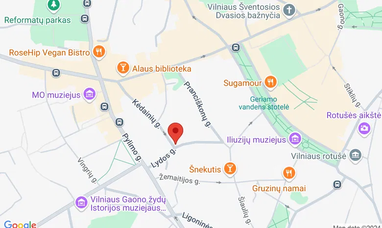 Pranciškonų vienuolyno „Gyvenimo meno“ patalpos žemėlapis