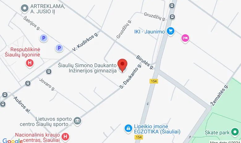 Šiaulių Simono Daukanto gimnazija žemėlapis